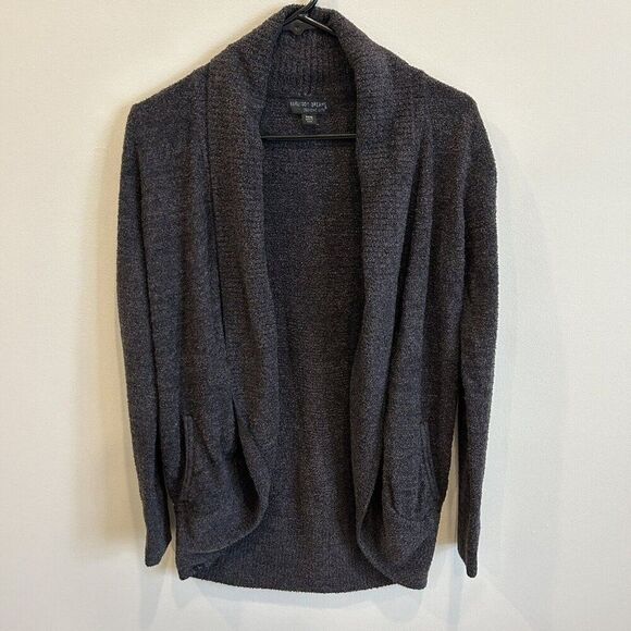 BAREFOOT DREAMS CozyChic Lite Charcoal Shawl Cardigan XS/S Nylon Rayon Soft - Picture 1 of 7